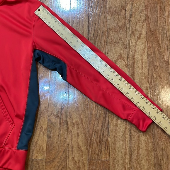 Therma-Fit Nike Size Large Red and Gray Hoodie Sweatshirt Kangaroo Pocket - Picture 4 of 13